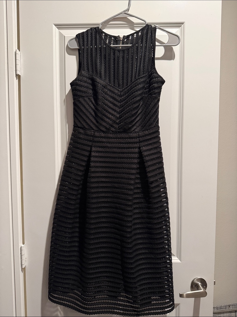 Calvin Klein Sleeveless Black Textured Fit-and-Flare Dress